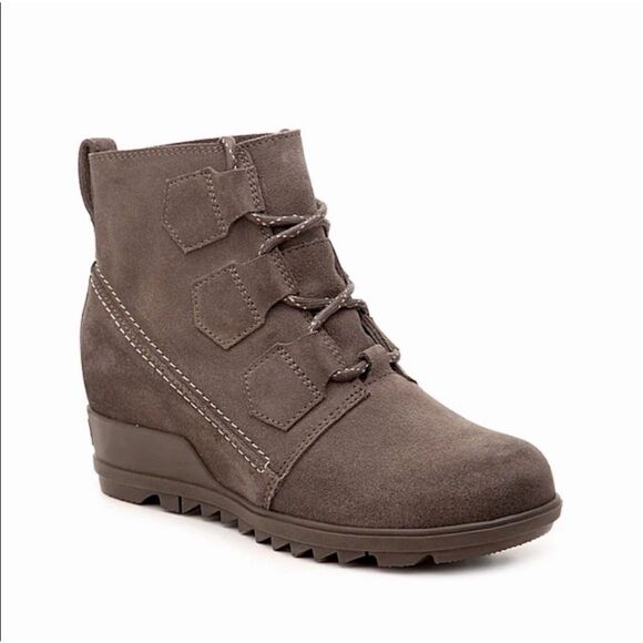 SOREL Women’s Brown Waterproof Leather Evie Lace Wedge Boot Size 11 - Picture 1 of 8